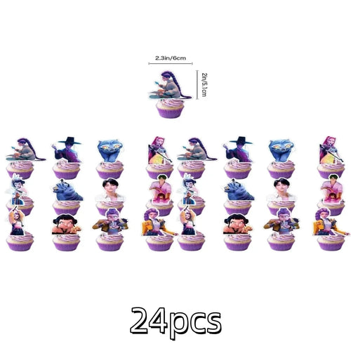 Anime Grils Lumi Mila Zoi Witch Hunter Cake Toppers Happy Birthday