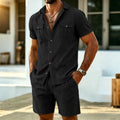 New Summer Men's Linen Outdoor Casual 2-Piece Set - Business Casual