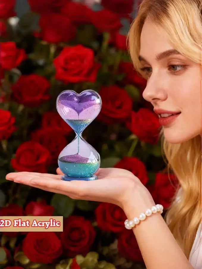 1Pc Acrylic Heart-Shaped Funnel Decor 2D Flat Rotating Modern 3D