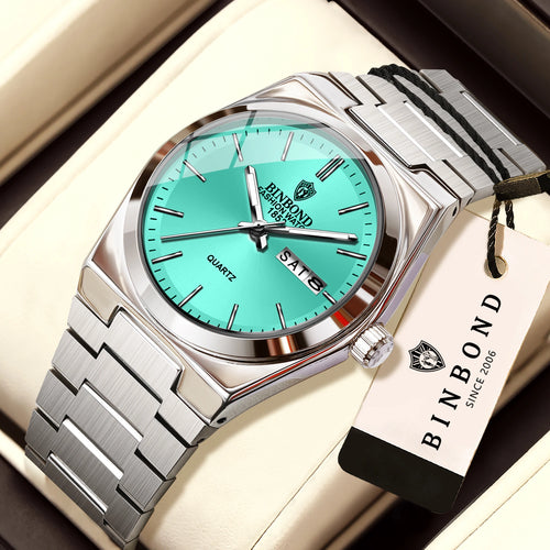 BINBOND Quartz Watches For Women Luxury Luminous Waterproof Auto Date