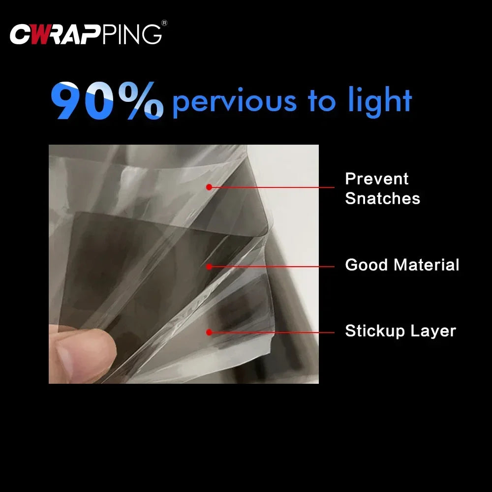 Gloss Transparent Light Black Smoke PVC Film Tint Headlight Taillight