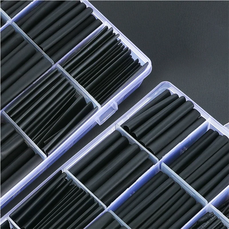 Black Heat Shrink Tube Kit Thermoresistant Tubing Shrink Wire Wrapping