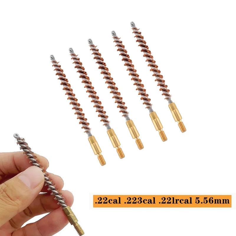 5Pcs .22cal Phosphor Bristle Bronze Bore Gun Cleaning Brush for .22