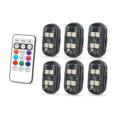 2/4pcs Wireless LED Strobe Lights Car Decor Atmosphere Light, 8 Colors
