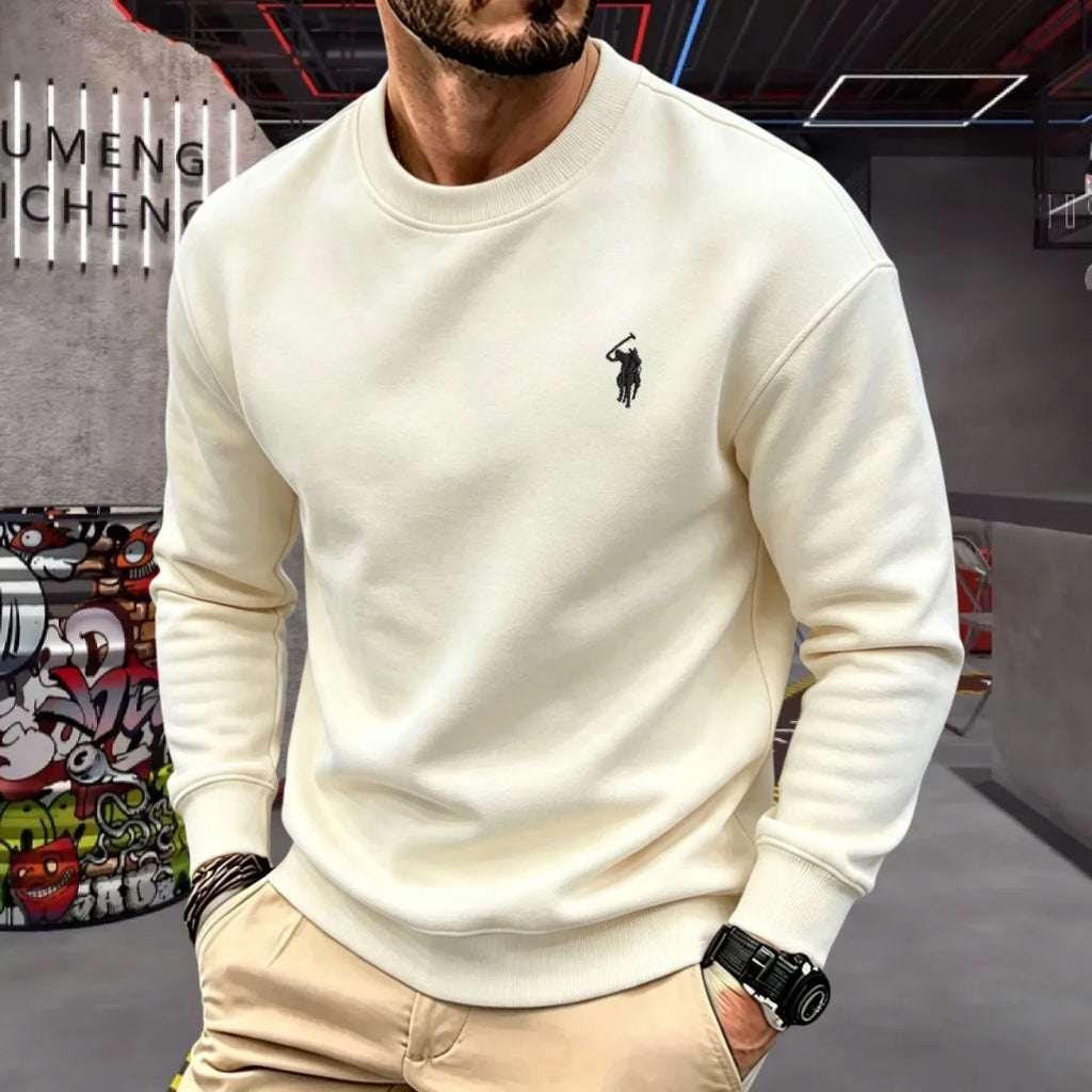 100% pure cotton high-end brand men's long sleeve polo shirt autumn