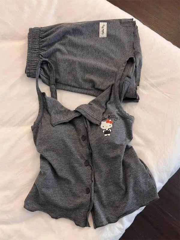 Hello Kitty One-Piece Sleepwear with Chest Cushion, Wearable Vest,