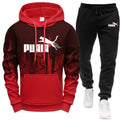 Hooded Sweatshirt and Sweatpants Outdoor Sports Jogger Suit Men's