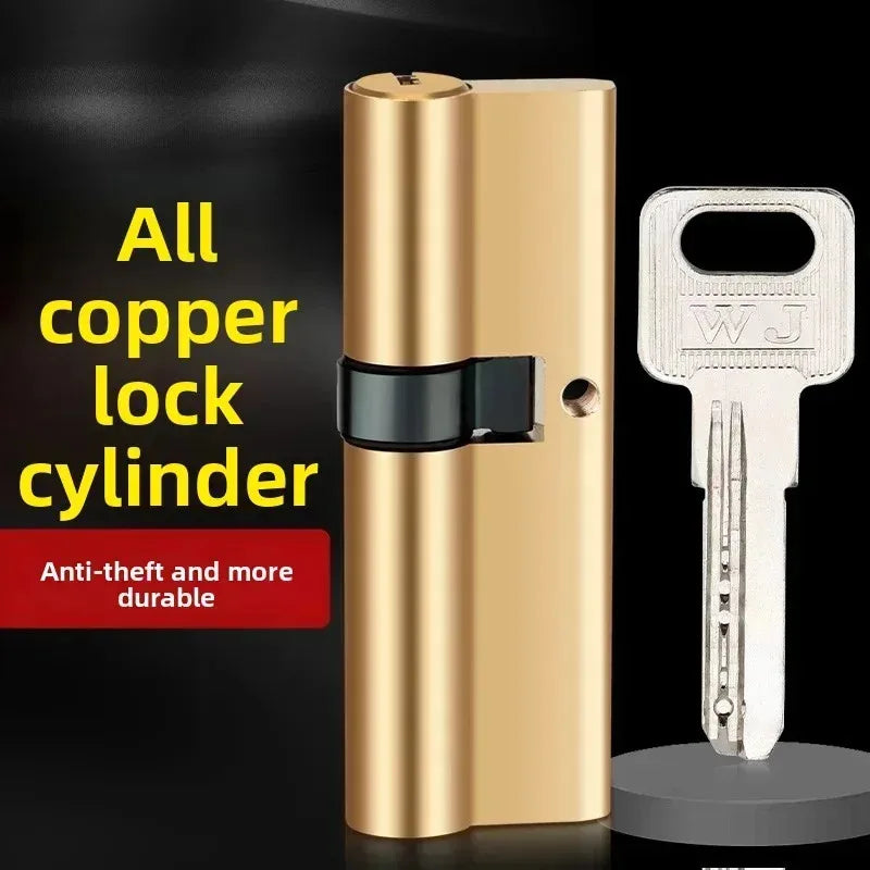 Door Cylinder Biased Lock 65 70 80 90 100mm Cylinder AB Key Anti-Theft