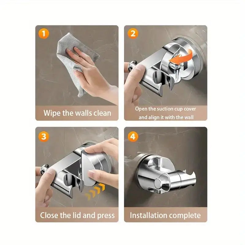 No-Drill Suction Cup Adjustable Shower Head Holder,Adjustable Shower