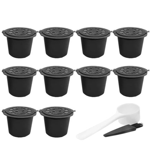 10 Pcs Reusable Refillable Coffee Capsule Filters for Nespresso with