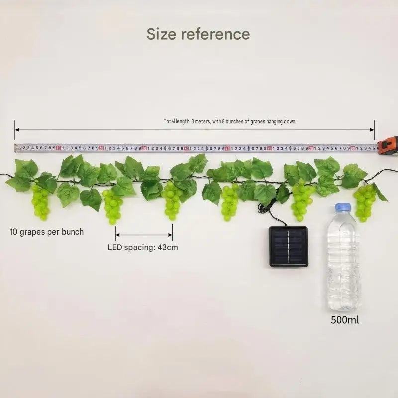 Hanukkah Festival Outdoor Fence Light Passover Decor 3m Solar Grape