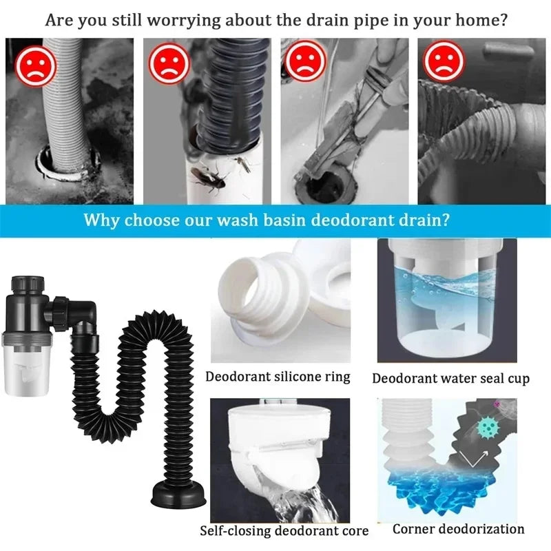 P-Trap Kitchen Sink Deodorant Set Launch Pipeline Deodorizing Filter