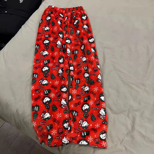 New Autumn Winter Flannel Popular Hello Kitty Pajama Pants Thickened