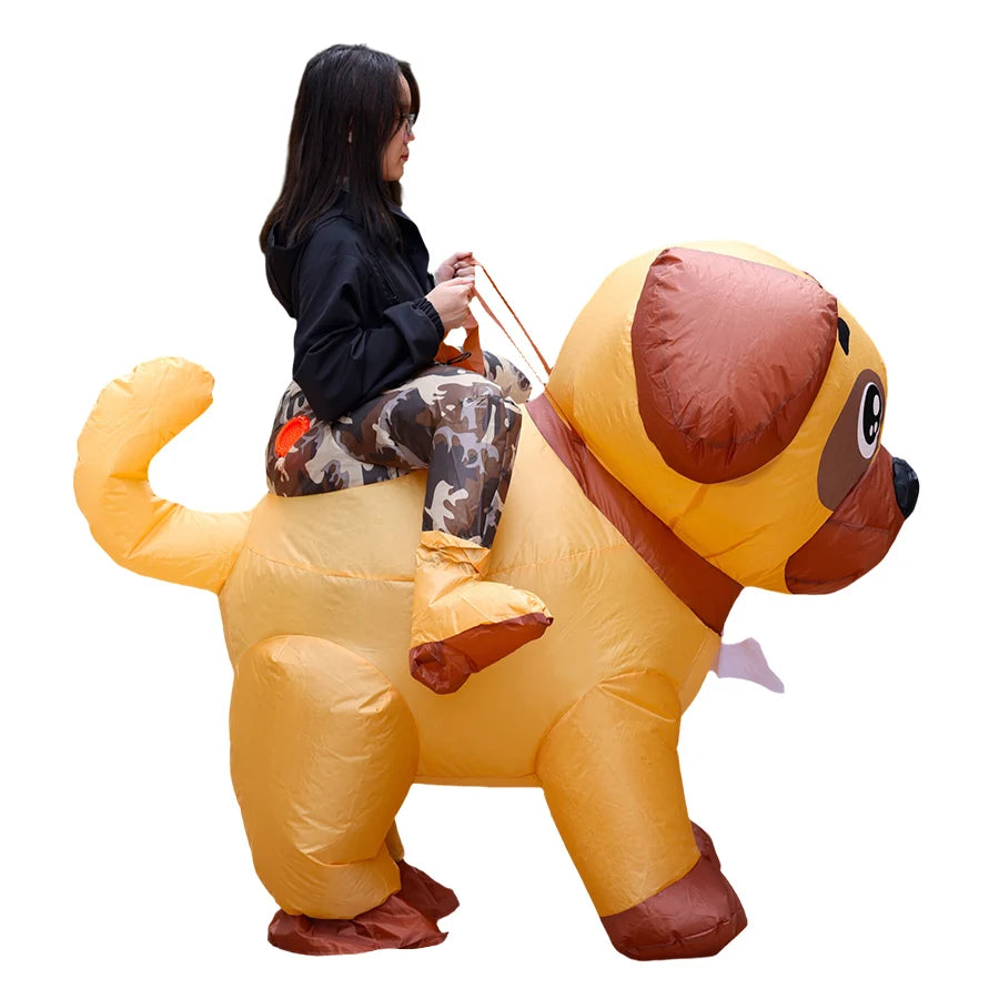 Dog Inflatable Costume Funny Ride On Puppy Blow Up Suit Halloween
