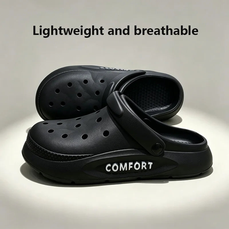 Women's Men's Slippers Summer Anti-Slip Couple Hollow Covered Toe