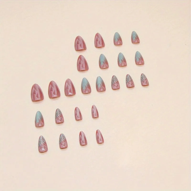 24 Pcs Gradient FakeNails Removable FakeNails Nail Art PiecesNail