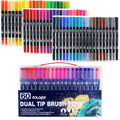 12-168 Colors Dual Brush Pens Art Markers Watercolor Fine and Brush