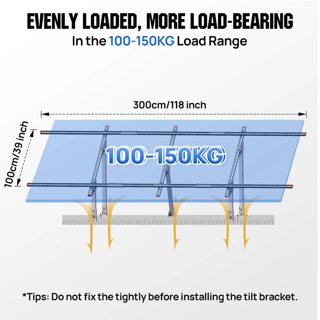 ECO-WORTHY 780W 4PCS 195W 3.12KWH Solar Panels with Upgrade Ground