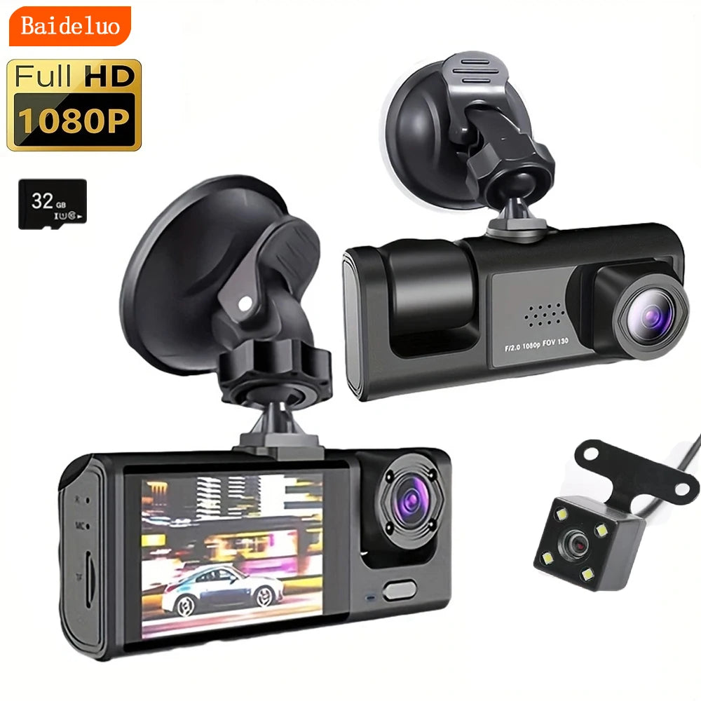 Dash Cam W/ IR Night Vision Loop Recording & 2" IPS Screen 1080P 3