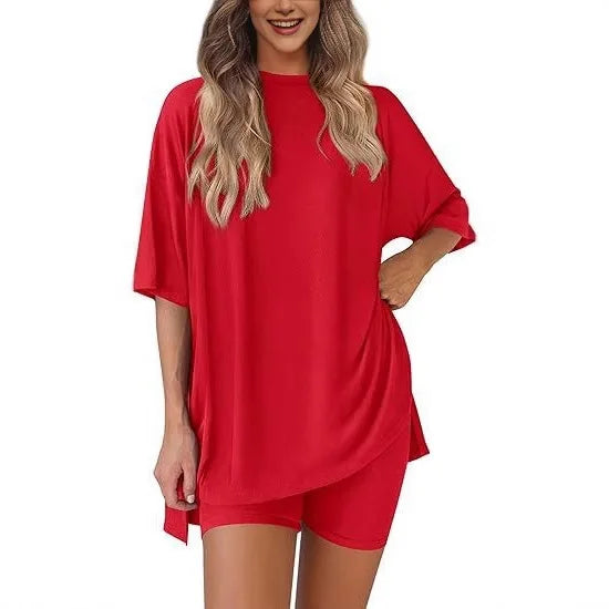 2026 Women's Oversized Two Piece Outfit Summer Casual Loose T Shirt