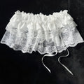 2026 Korean Ins Unique Lace Layered Gauze Skirts Lace Trim A-Line
