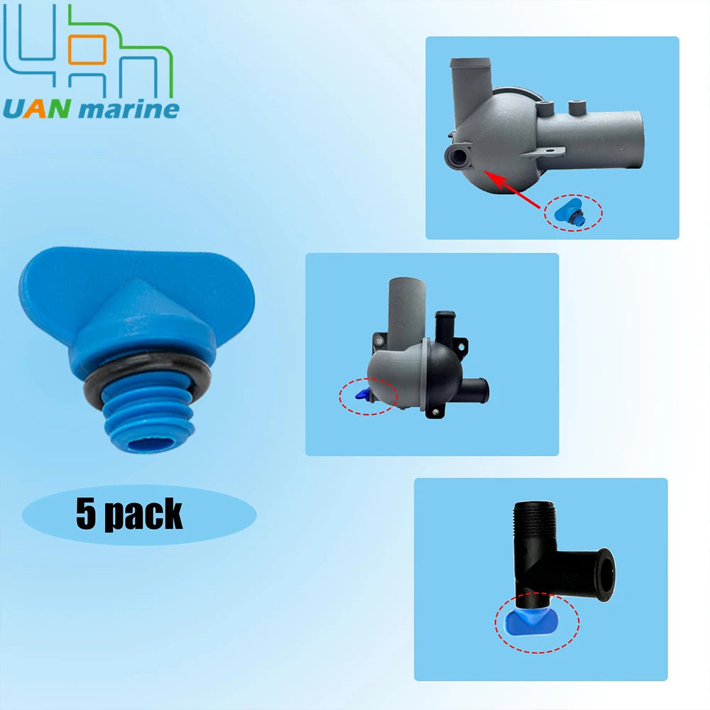 5 Pcs 22-806608A02 Exhaust Manifold Water Drain Blue Plug For
