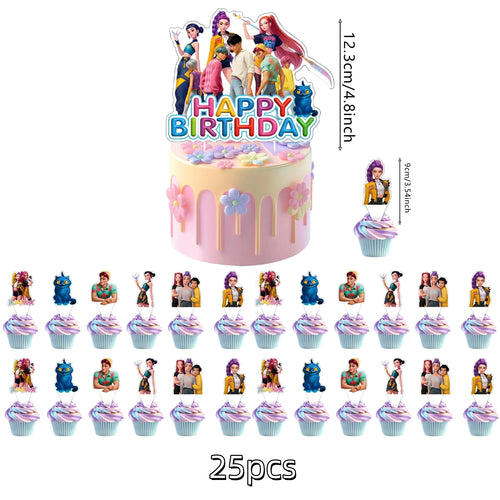 Anime Grils Lumi Mila Zoi Witch Hunter Cake Toppers Happy Birthday