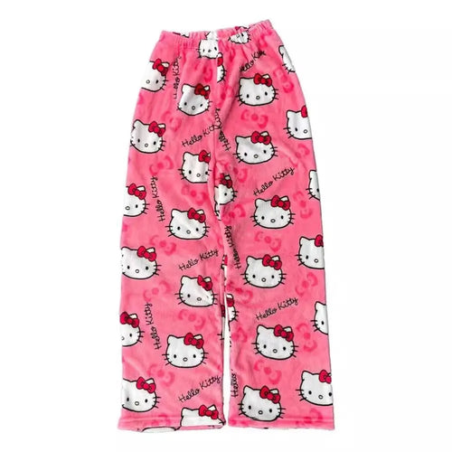 New Autumn Winter Flannel Popular Hello Kitty Pajama Pants Thickened