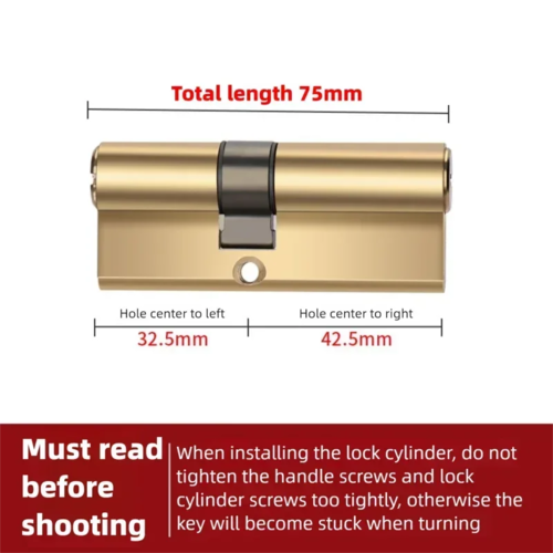 Door Cylinder Biased Lock 65 70 80 90 100mm Cylinder AB Key Anti-Theft