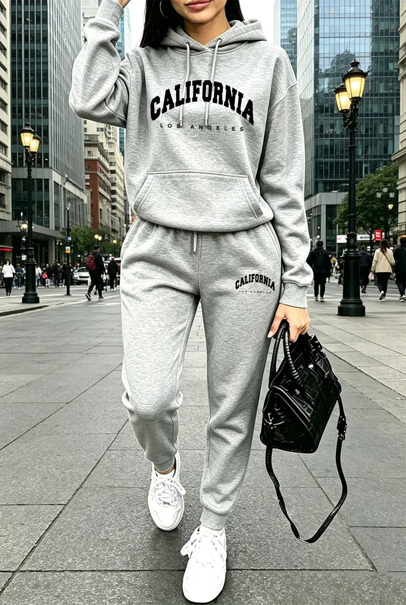 Fashion Womens Tracksuit Casual Hooded Sweatshirts Gym Sports Jogging
