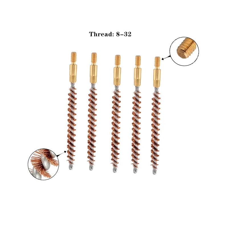 5Pcs .22cal Phosphor Bristle Bronze Bore Gun Cleaning Brush for .22