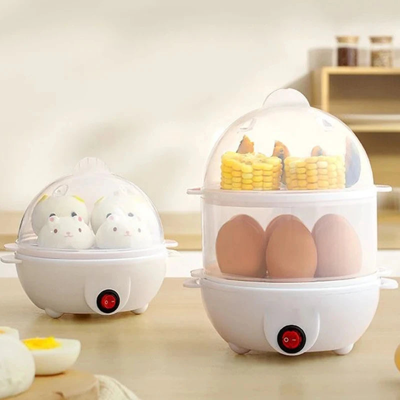 Double Layers Electric Egg Boiler Multifunctional Breakfast Cooking