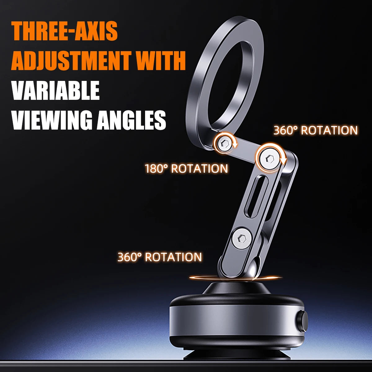Vacuum Magnetic Suction Cup Car Mobile Phone Mount Universal Folding