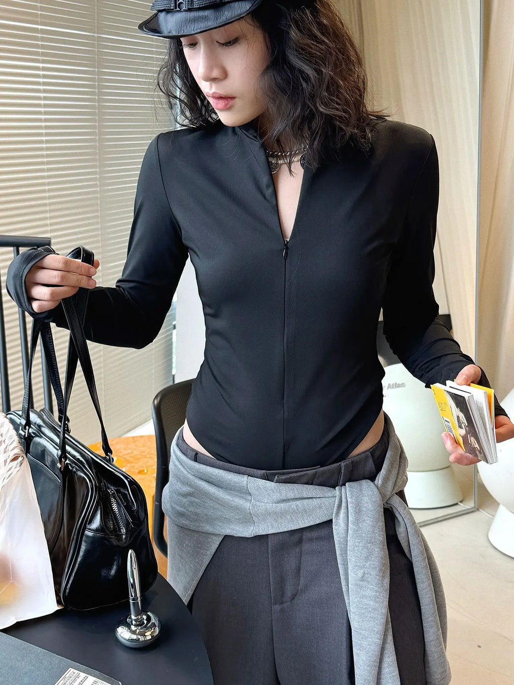 2026 New Women Long Sleeve Jumpsuits Stand Collar Long Sleeve T Shirts