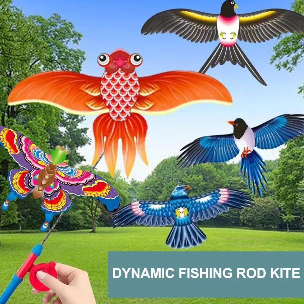 Children Kite Toy Cartoon Eagle Foldable Mini Plastic Toys Kite Hand