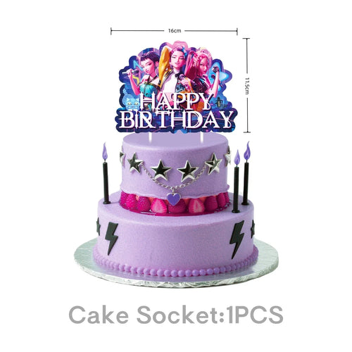 Anime Grils Lumi Mila Zoi Witch Hunter Cake Toppers Happy Birthday