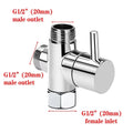 G1/2 Inch Diverter Valve Three-Way T-Type Adapter for Shower Brass