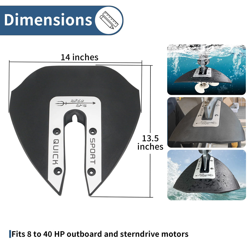 Sport 200 Whale Tail Hydrofoil Stabilizer Compatible with Outboard