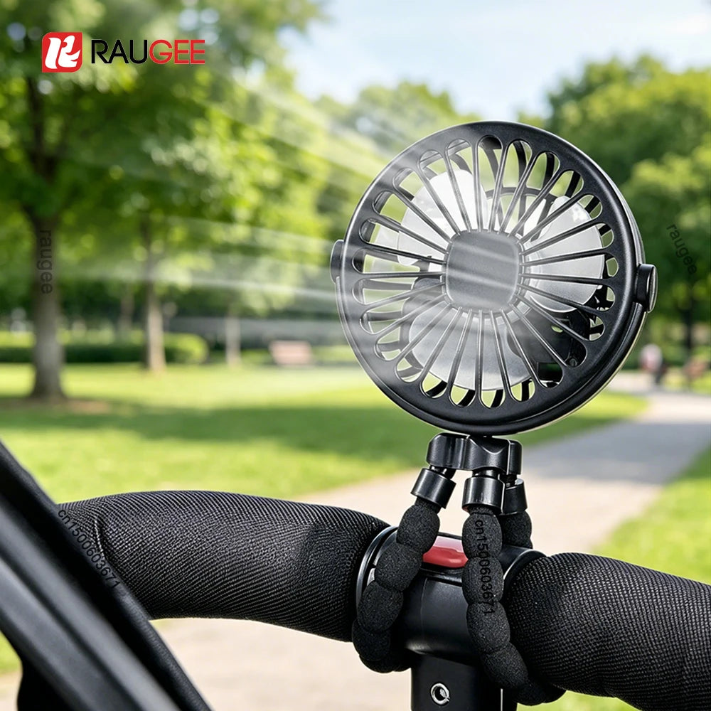 Portable Clip Fan Mini Stroller Fan USB Rechargeable Baby Stroller