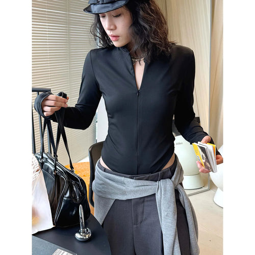 2026 New Women Long Sleeve Jumpsuits Stand Collar Long Sleeve T Shirts