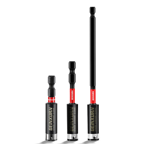 Geinxurn 3PCS Impact driver bit set(2.4"/3"/6"), 1/4" Hex S2 Alloy