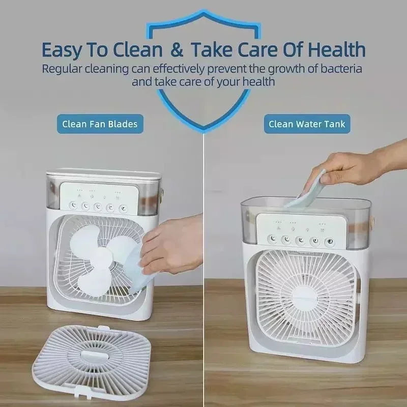 New 3 In 1 Fan AIr Conditioner Household Small Air Cooler LED Night