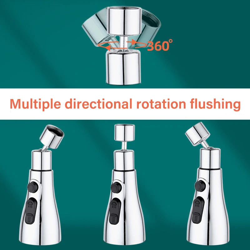 3 In 1 Kitchen Faucet Extender Universal 360° Rotate Pull Out Kitchen
