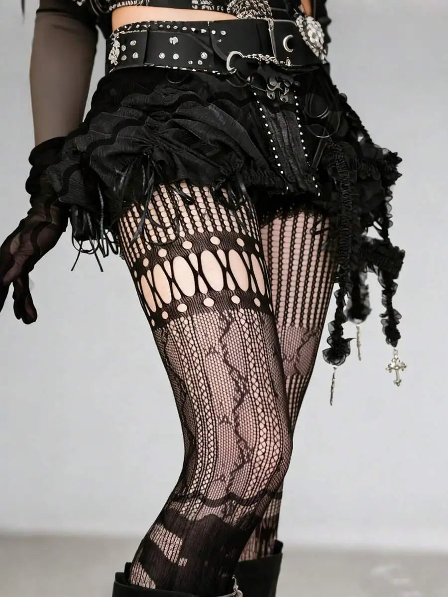 TAR RIVER 1 Pair Fashion Sexy Hollow Out Black Fishnet Tights,