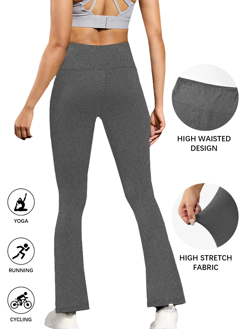 Plus Size Women's Super Soft High Waisted Flare Pants, Leggings Tummy
