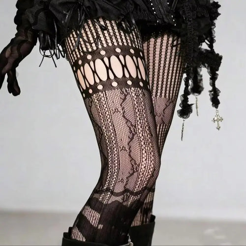 TAR RIVER 1 Pair Fashion Sexy Hollow Out Black Fishnet Tights,