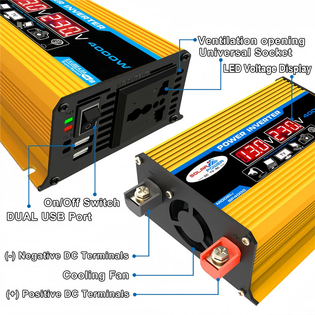 4000W Solar Inverter Kit Complete 12V to 110V/220V Solar Panel System