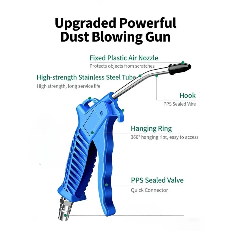 Pneumatic Air Duster Gun, High Pressure Air Compressor Attachment for