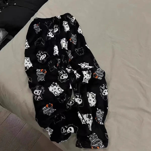 New Autumn Winter Flannel Popular Hello Kitty Pajama Pants Thickened