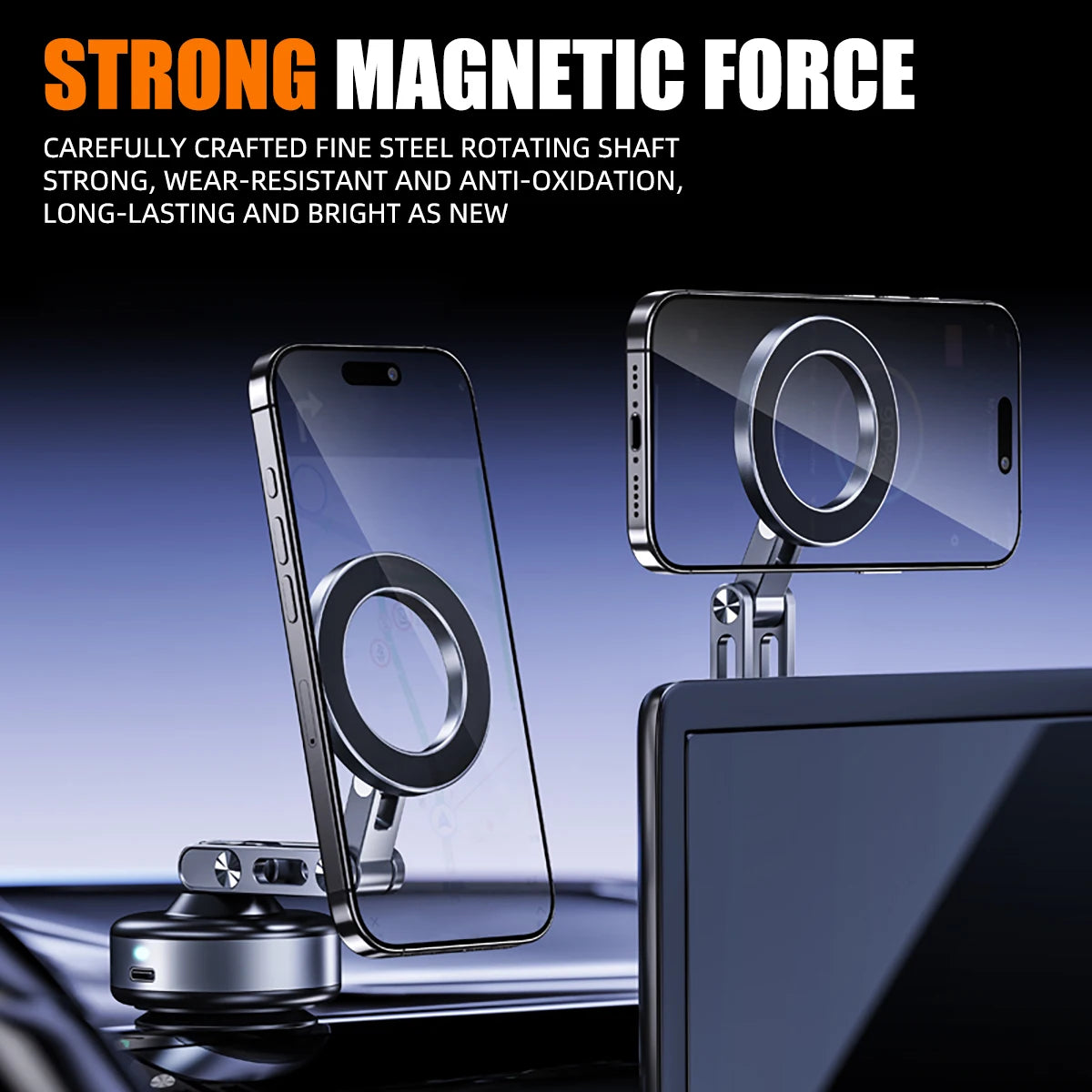 Vacuum Magnetic Suction Cup Car Mobile Phone Mount Universal Folding